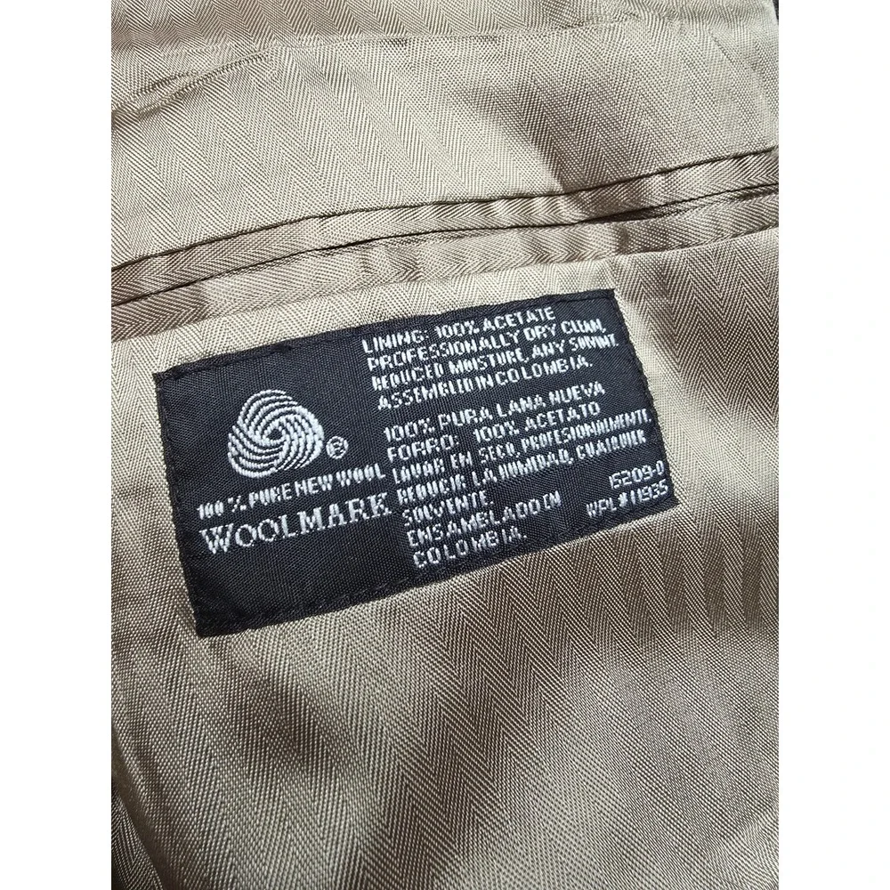 Stafford Blazer Mens 44L Brown Glenplaid Sports Coat Jacket 3‎ Buttons Wool